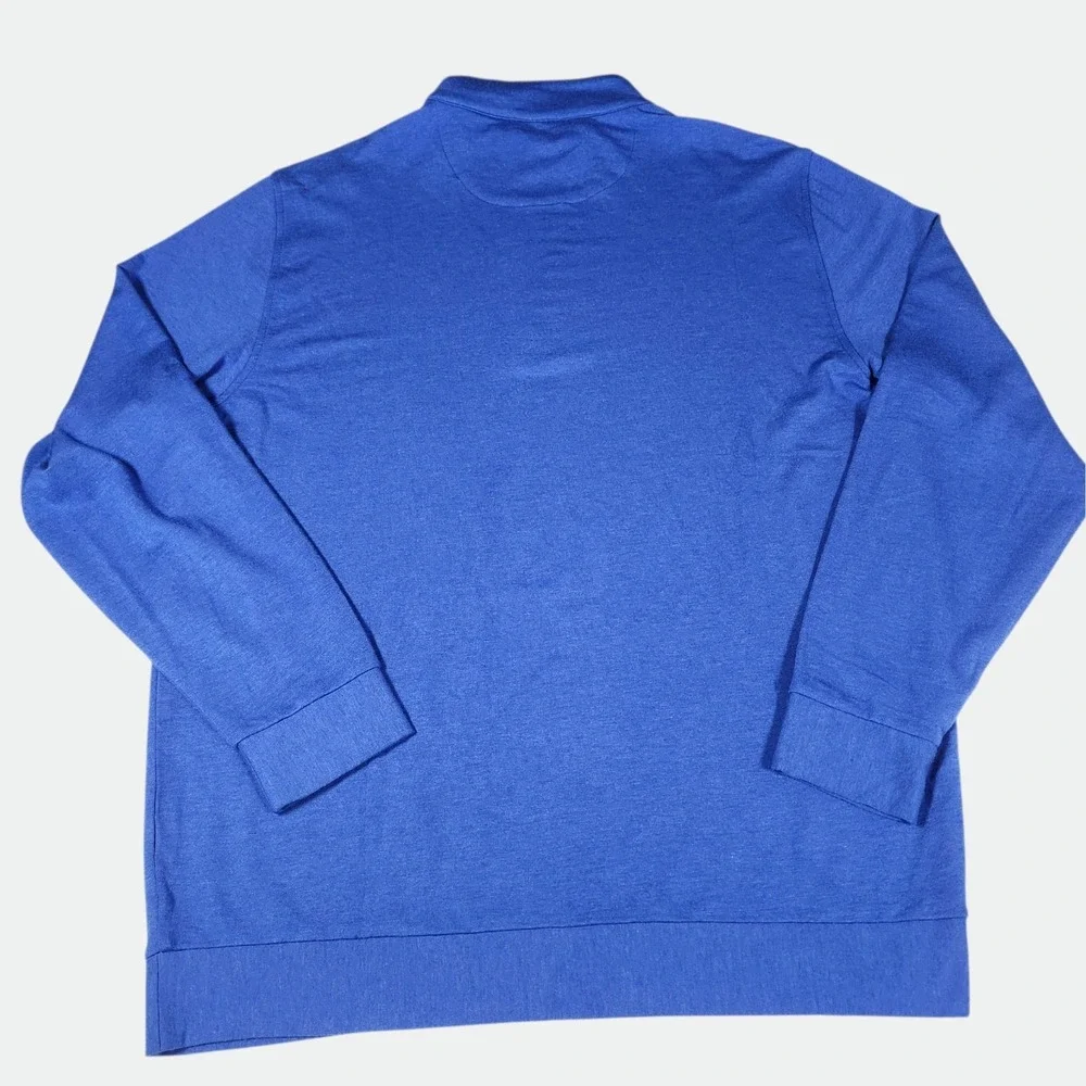 Half Zip Pullover Men's‎ LARGE Blue Cashmere Blend Luxury GolfFull Turn CashTec